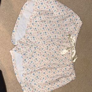 Altar'd State Cream Floral Waffle Knit Sleep Shorts